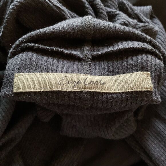 Enza Costa Rib Knit Midi Dress S Long Sleeve High Neck Gray Stretch Turtleneck - Picture 5 of 7